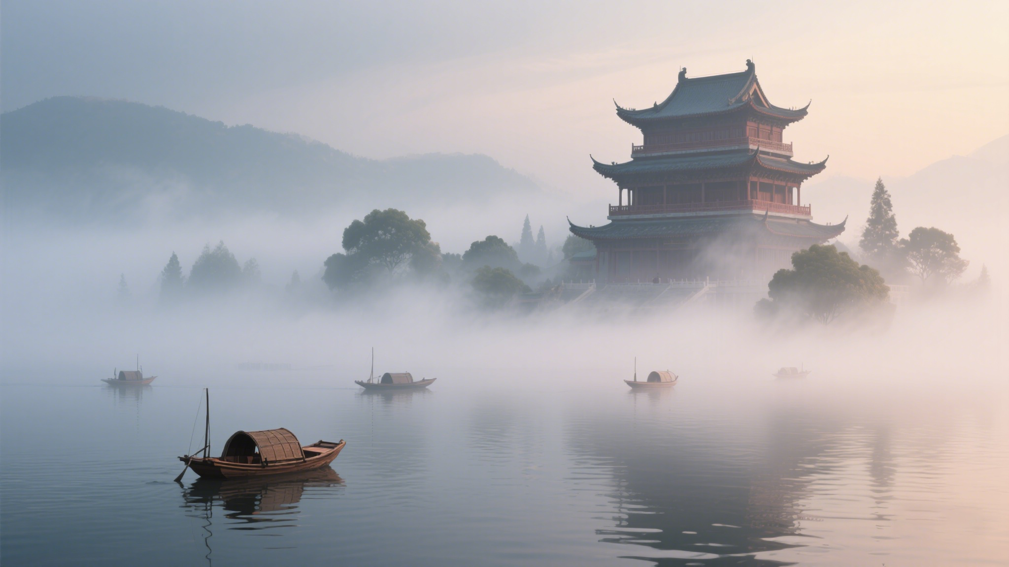 岳阳楼洞庭湖